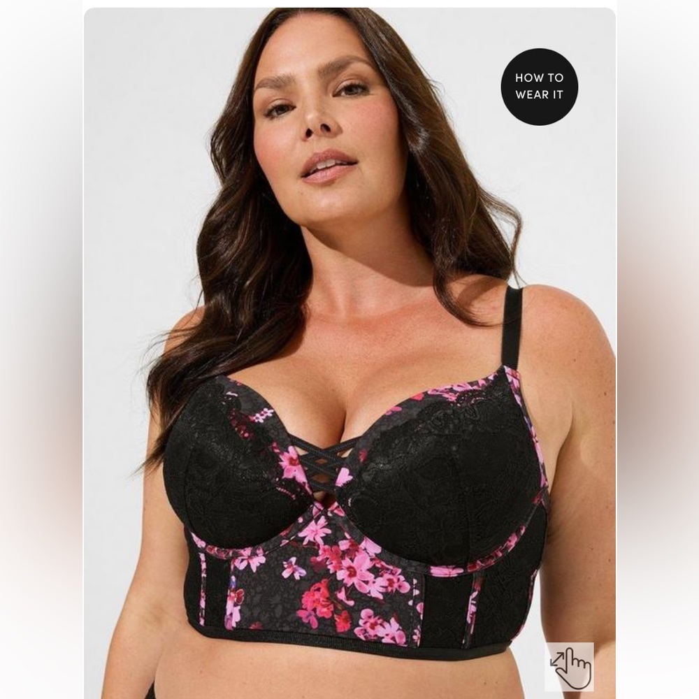 Torrid XO Plunge Push-Up Bra Size 44C NWT